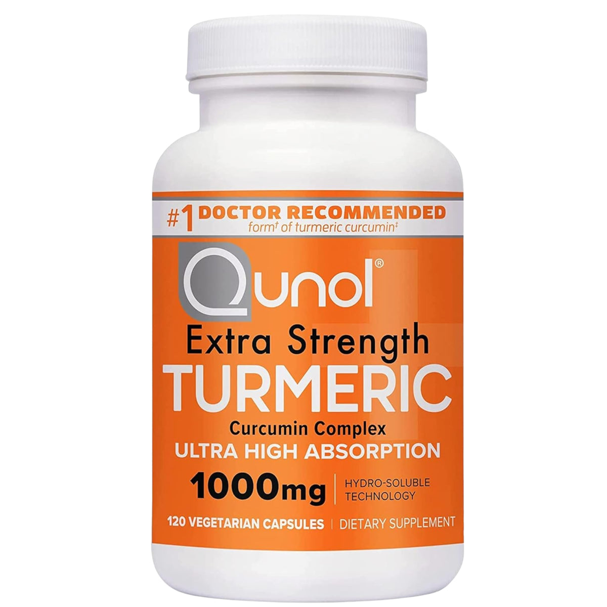 Qunol Extra Strength Turmeric 1000mg Curcumin Complex 120 Vegetarian Capsules