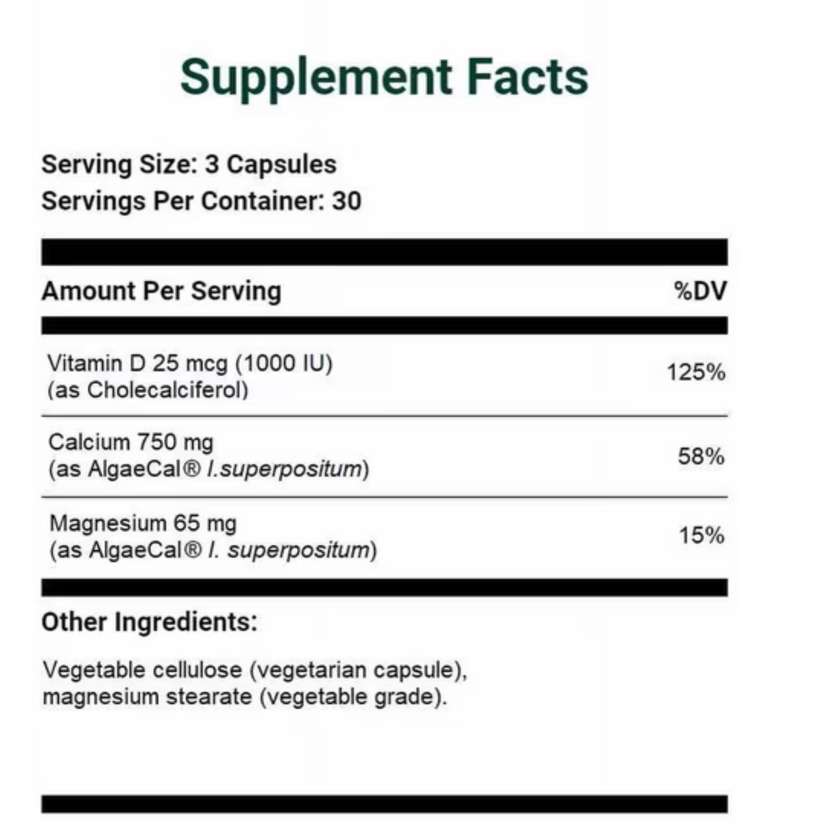 AlgaeCal Plant-Based Calcium Supplement