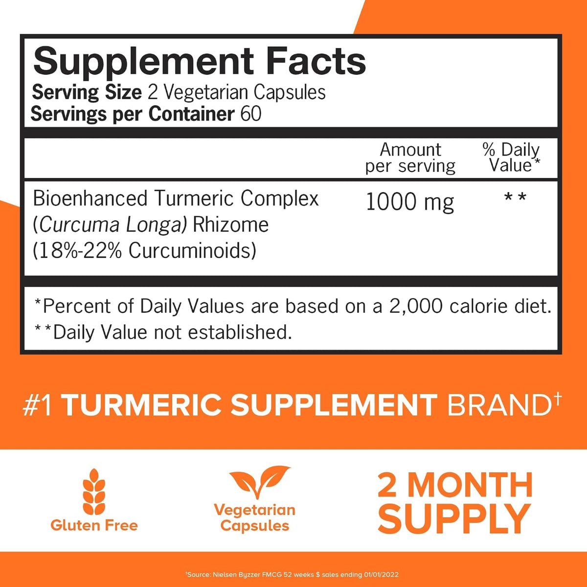 Qunol Extra Strength Turmeric 1000mg Curcumin Complex 120 Vegetarian Capsules
